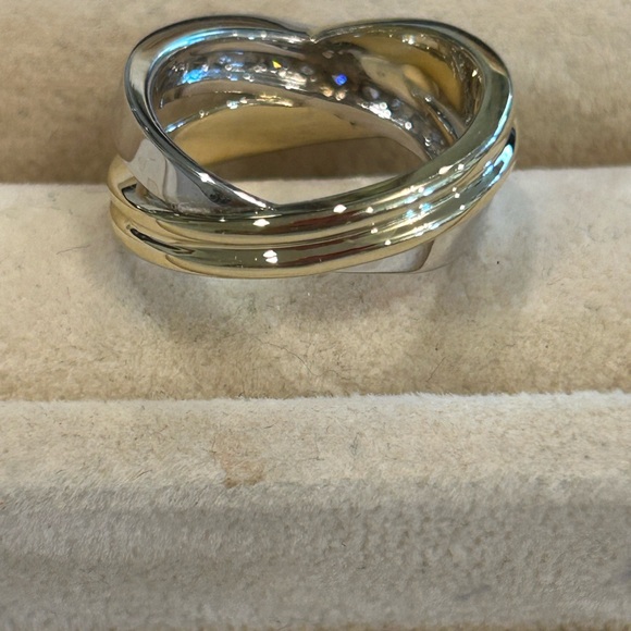 14kt Diamond Two-Tone Bypass Ring - Picture 6 of 10